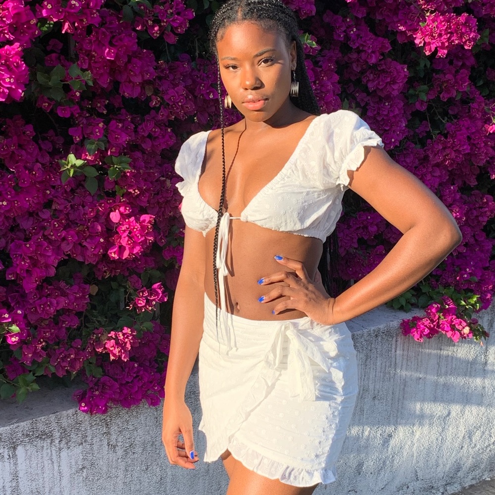White linen two piece